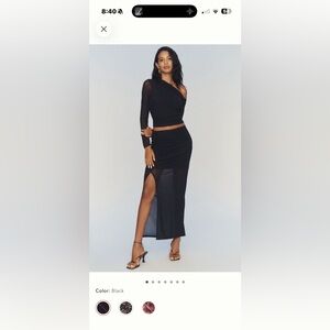 Anthropologie Black Ruched Pencil Skirt